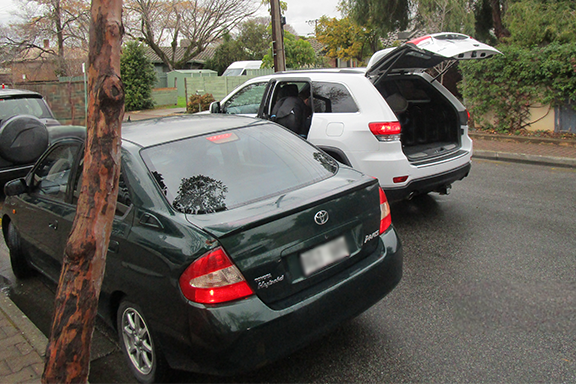 Example of double parking